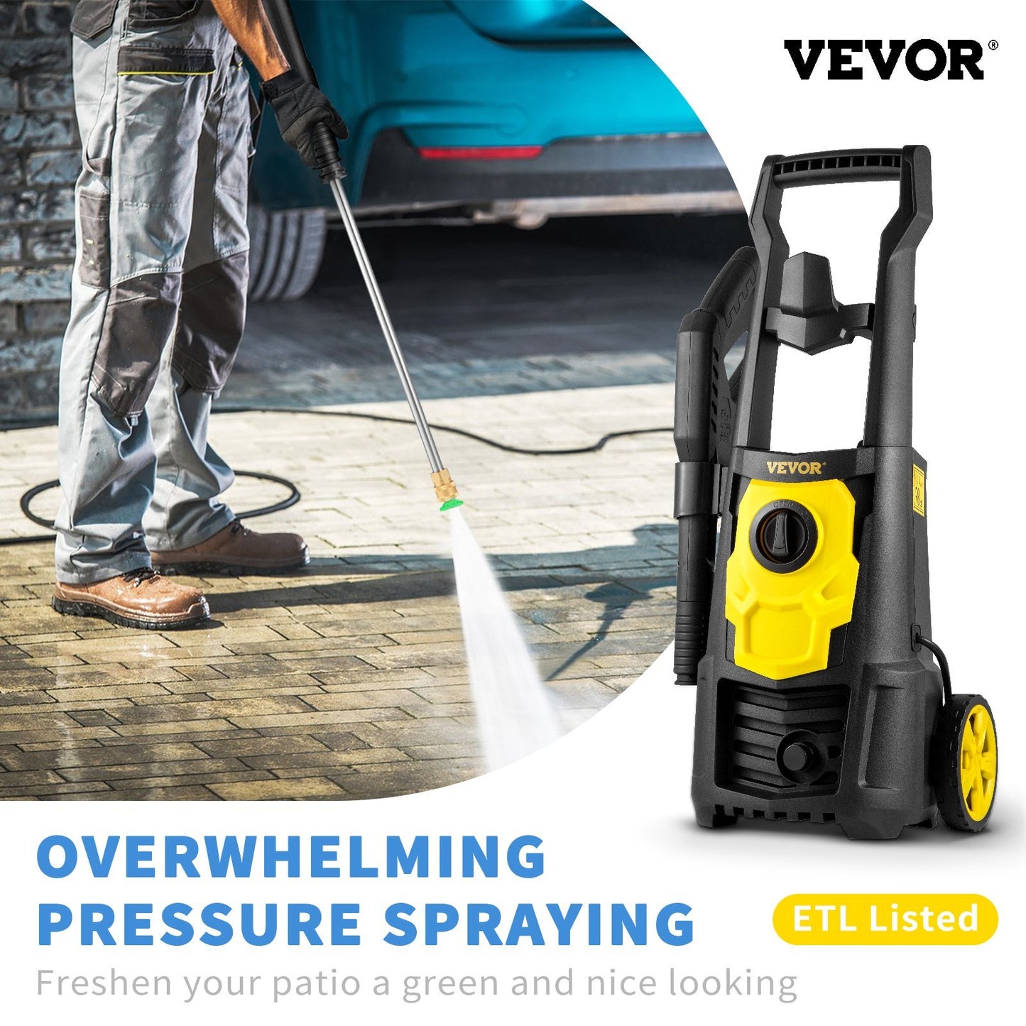 VEVOR Electric Pressure Washer 2000PSI, BUNDLE